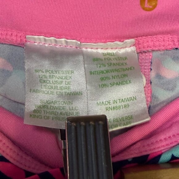 Lilly Pulitzer Luxletic Cropped Leggings Lobstah Roll Print Women’s Large EUC - Picture 8 of 11